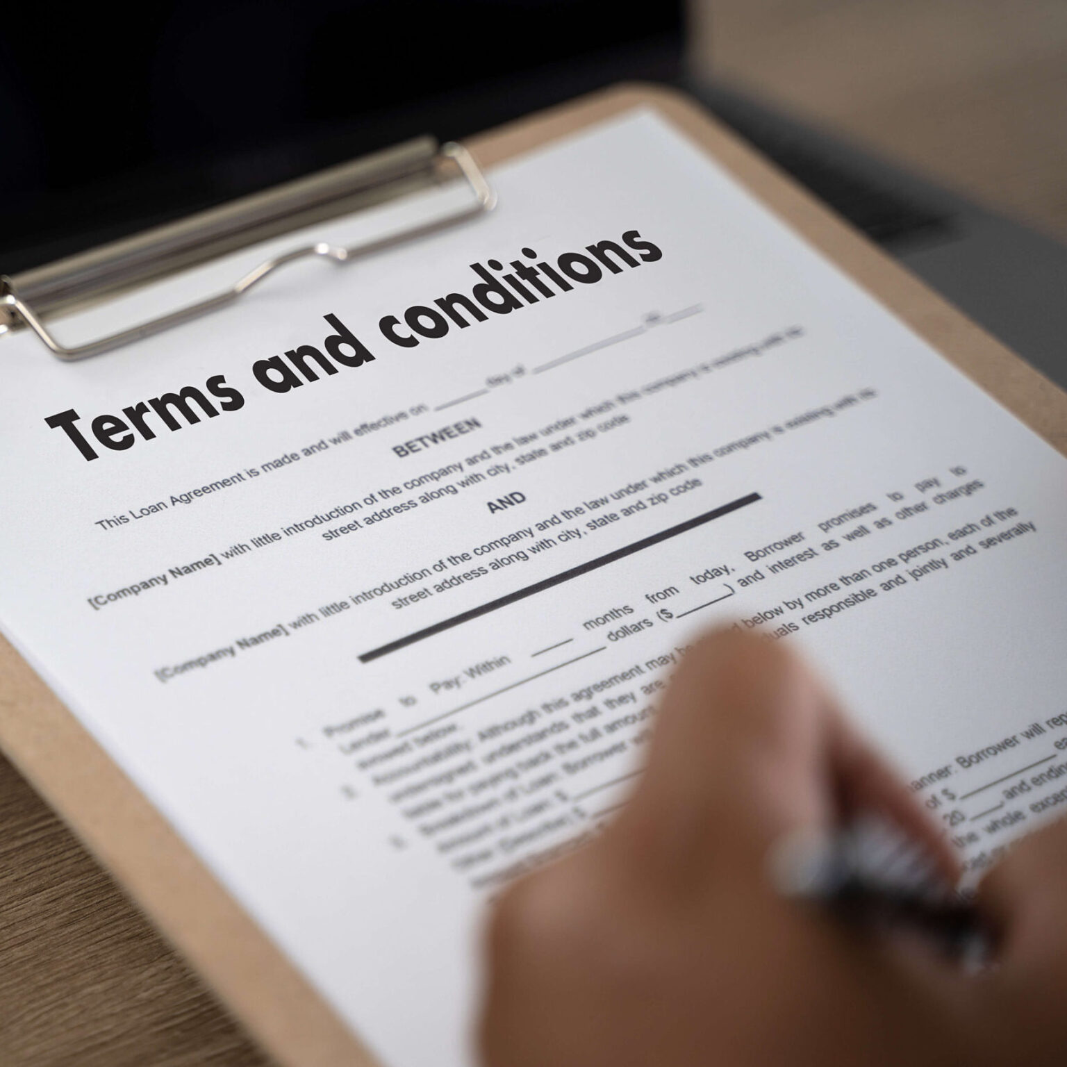 Terms and Conditions.